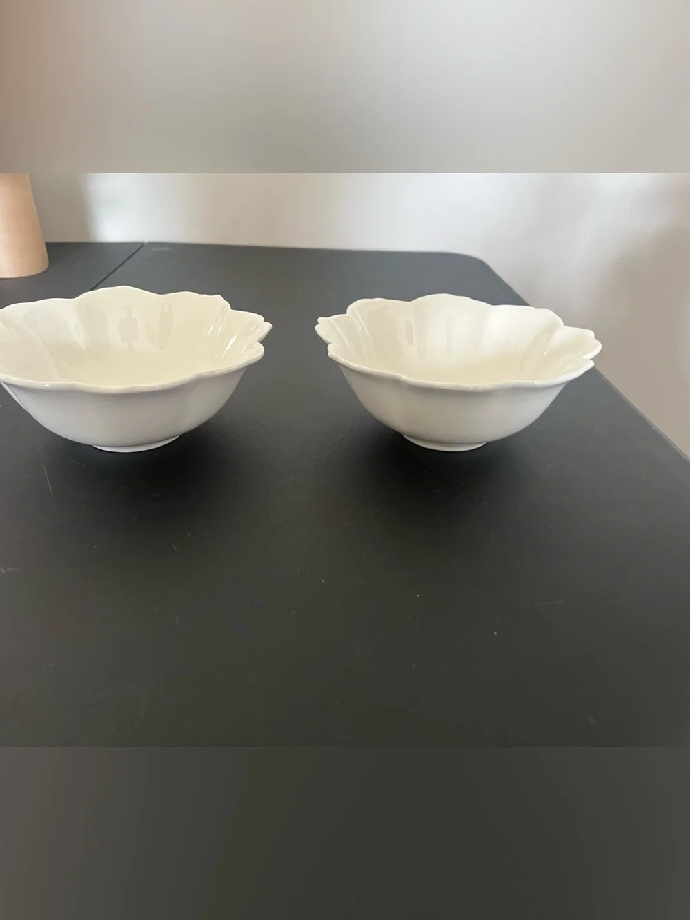 White Floral Pottery Barn Ceramic Serving Bowls - Set of 2